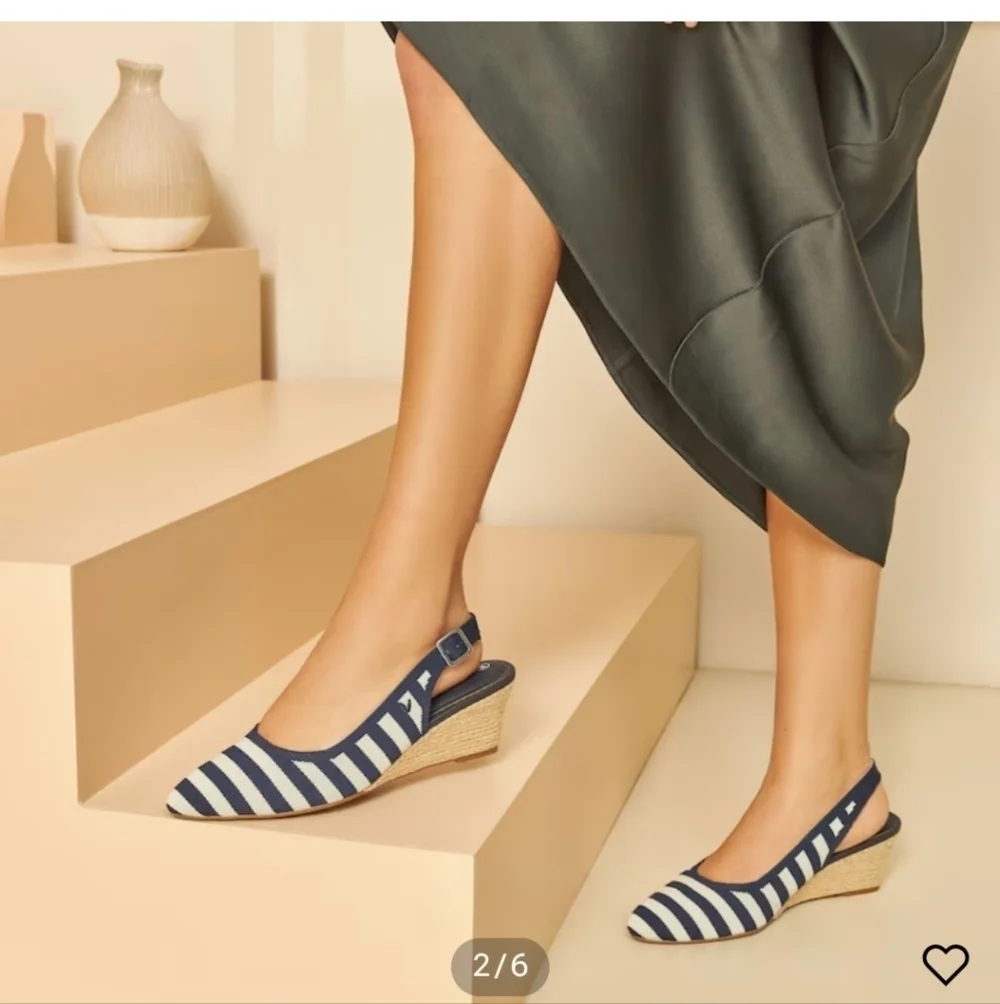 Vivaia Almond Toe Wedge Slingback Sandals